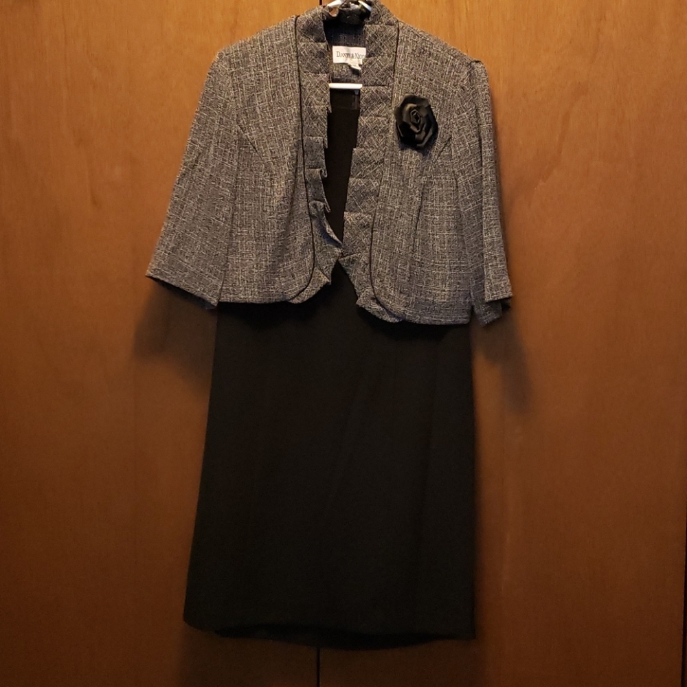 Danny & Nicole Little Black Dress with Jacket, Size Petite 12